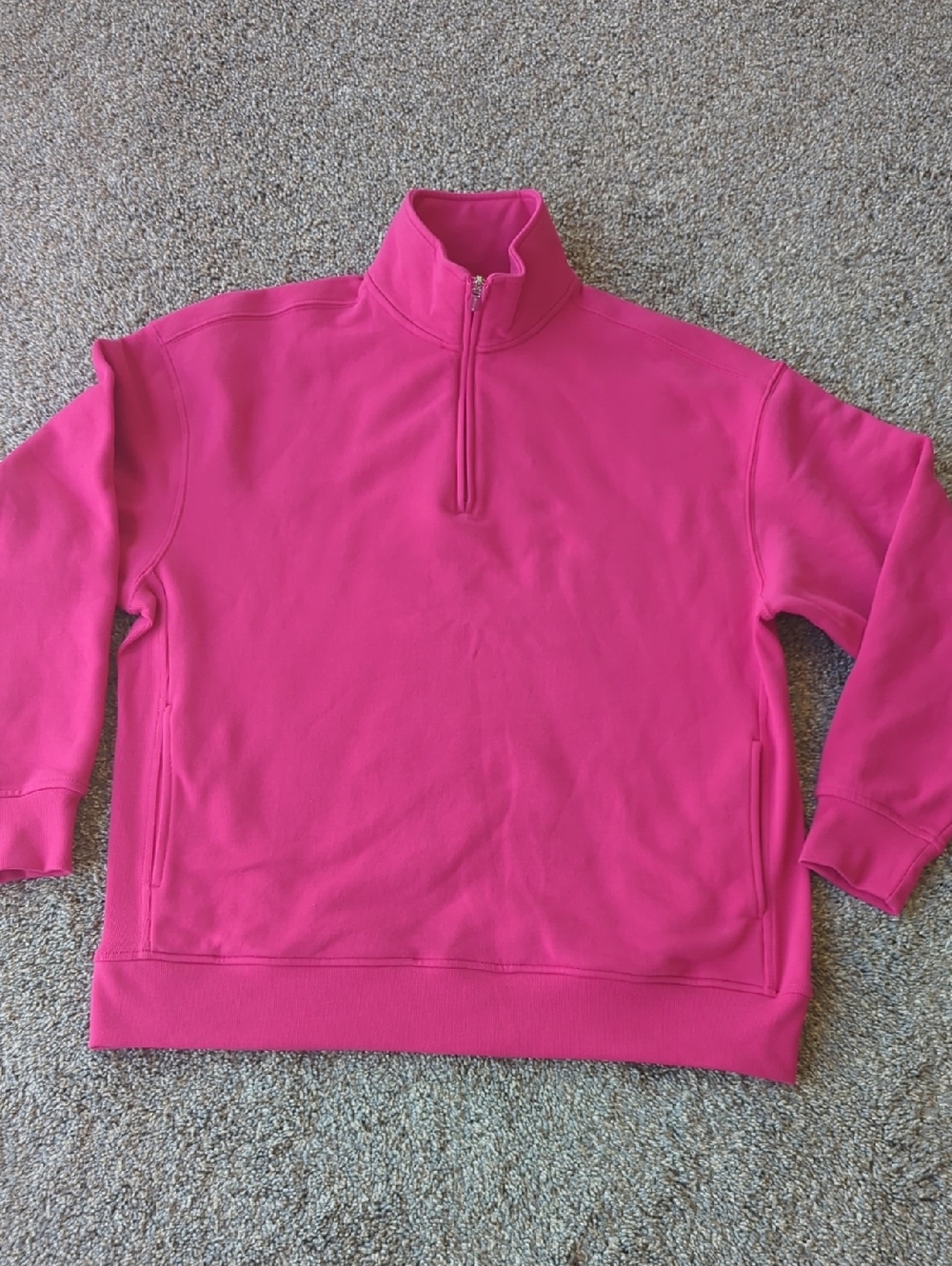 Athleta Forever Fleece 1/4 Zip Sweatshirt - Dahlia Pink S